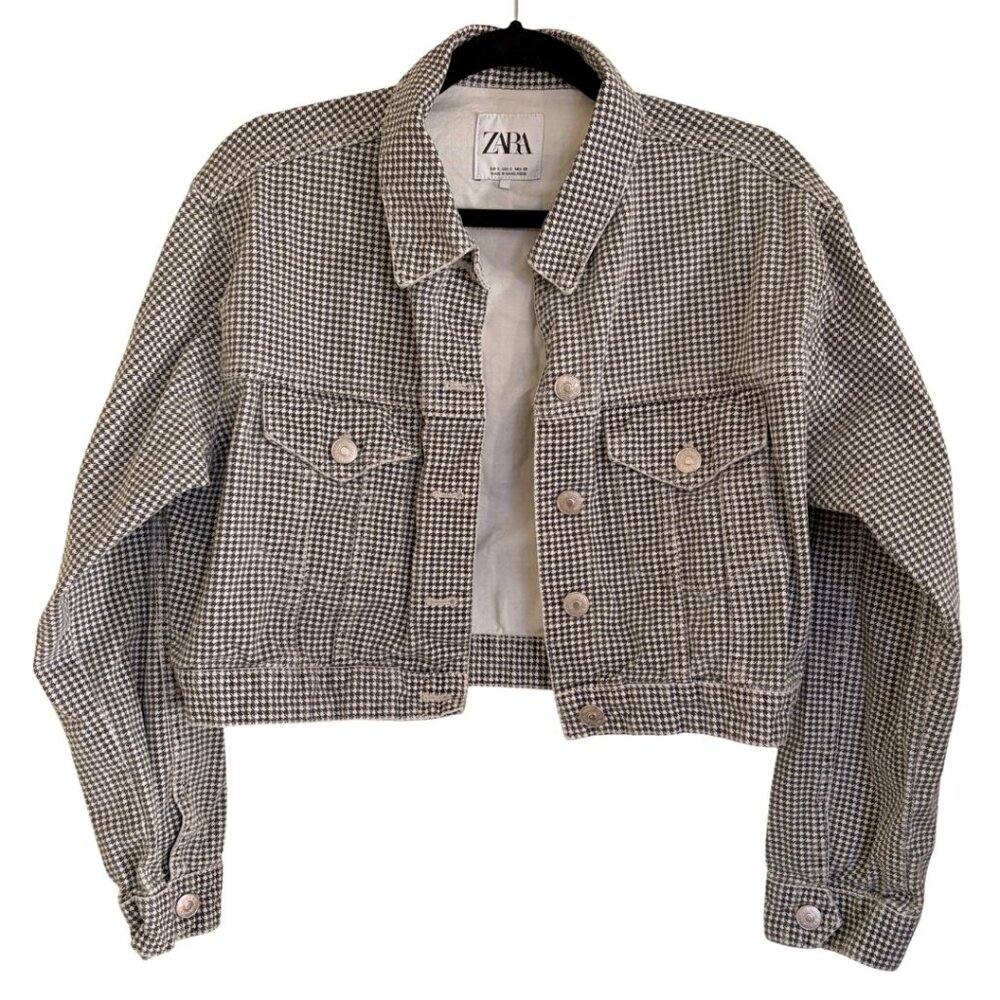 Houndstooth Crop Jacket